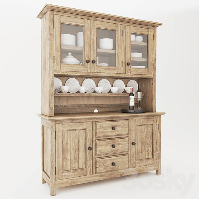 Other Pottery Barn Benchwright Buffet Hutch With Decor