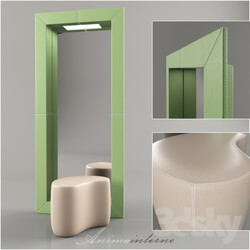 Mirror and pouffe Animainterno  