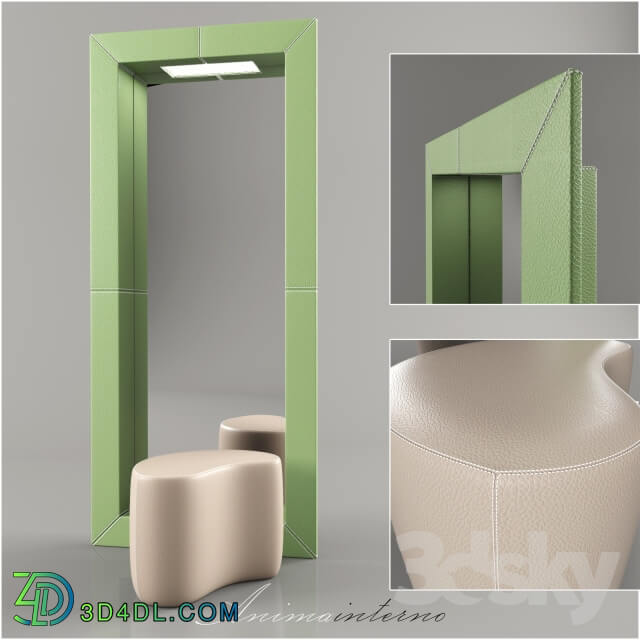 Mirror and pouffe Animainterno 