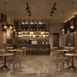  3D Coffee room Interior By Phuc La 