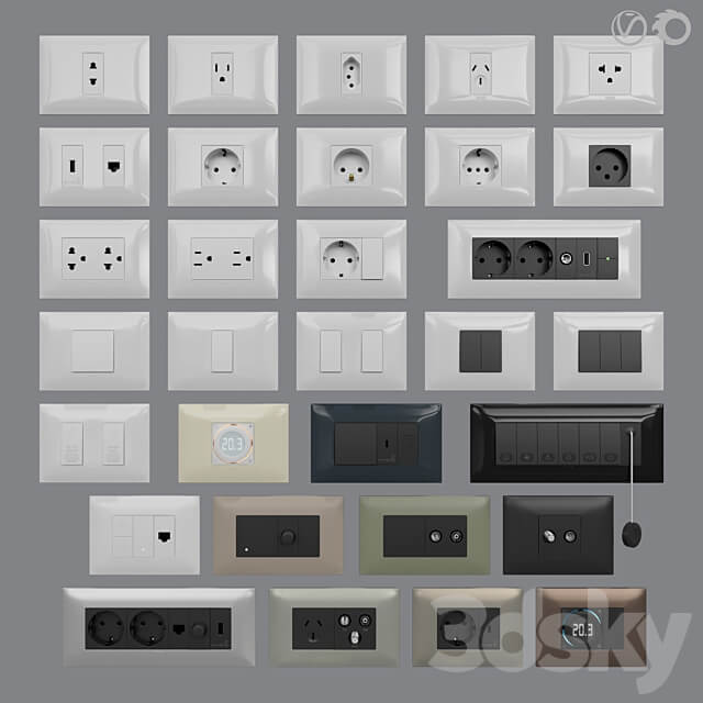 Miscellaneous Sockets and switches Vimar Neve Up IT US standard cover plates 