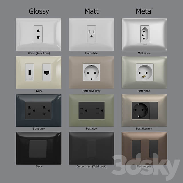Miscellaneous Sockets and switches Vimar Neve Up IT US standard cover plates 