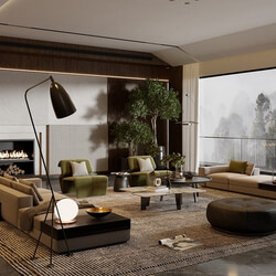 13336. 3D Interior Living Room Model For Free Download 