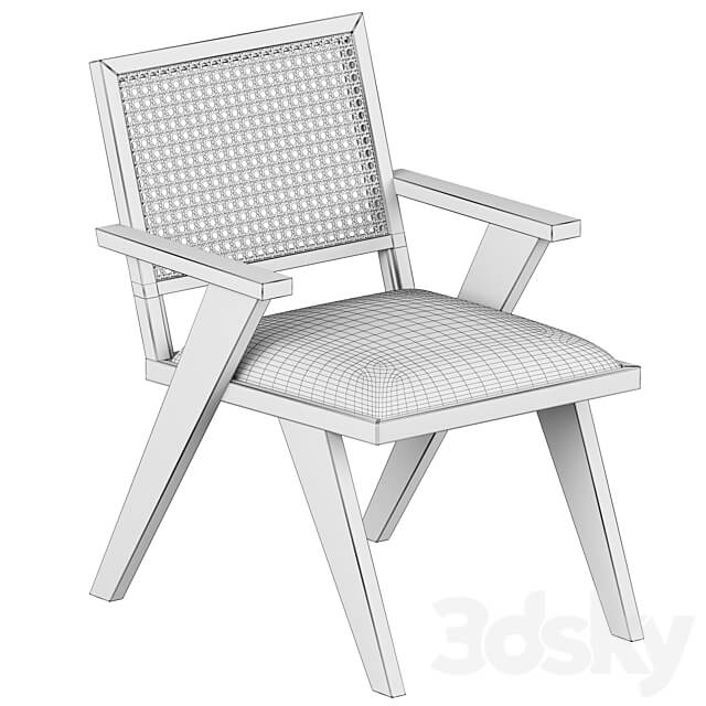 Annette Black Upholstered cane dining chair
