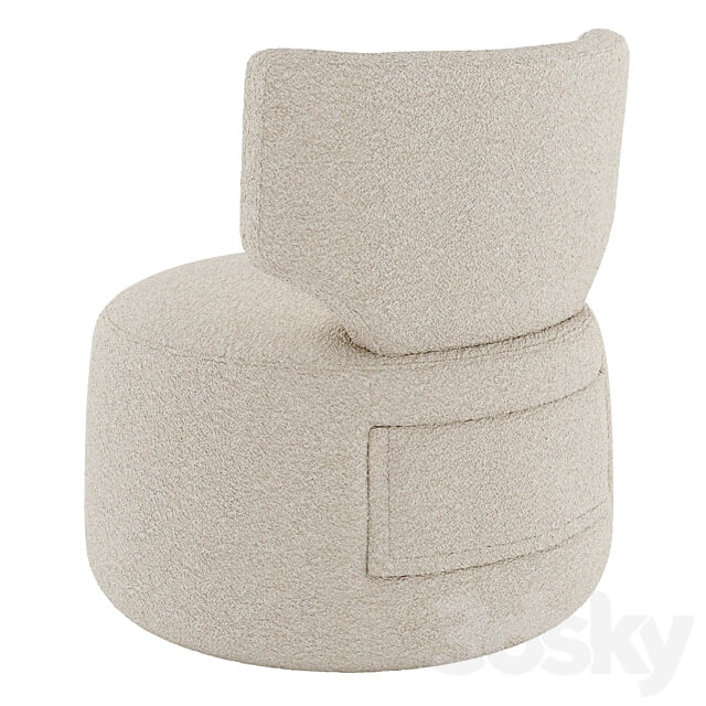 Homary Green Cute Chair Upholstered Accent Chair Swivel Chair