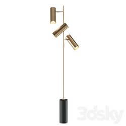 Floor lamp with three cylindrical swivel shades and marble base Article Number sirene01 