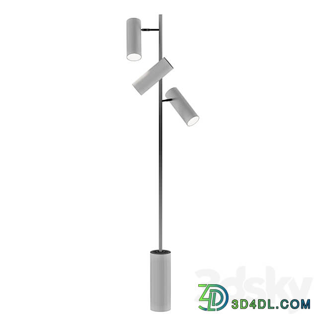 Floor lamp with three cylindrical swivel shades and marble base Article Number sirene01