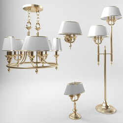 collection of lamps in classical style Pendant light 3D Models 