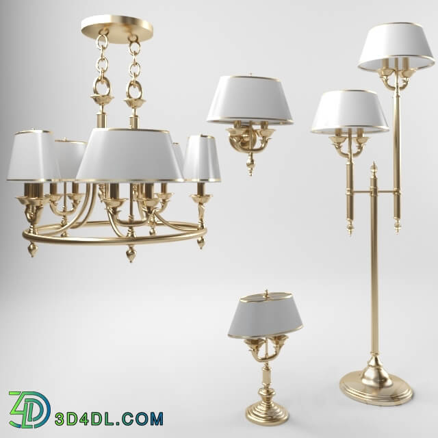 collection of lamps in classical style Pendant light 3D Models