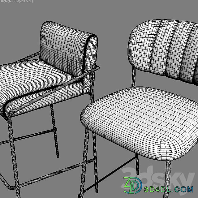 Bar stool Velvet Lev. Bar stool Carol.