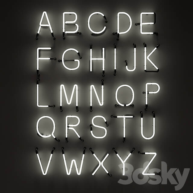 Other decorative objects Neon Letters Neon Type Font 2