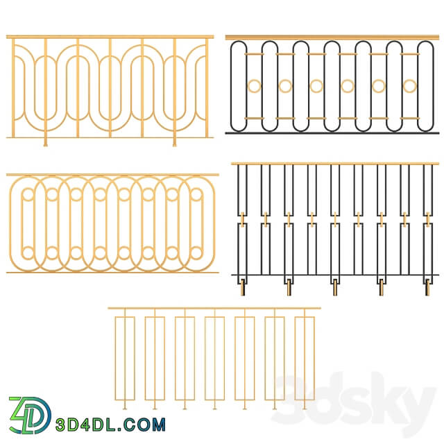 Set of classic railings