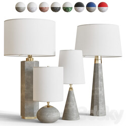 Contemporary table lamps in concrete and marble 