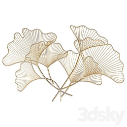 art. GM12080 WALL DECOR GINKGO METAL Other decorative objects 3D Models 