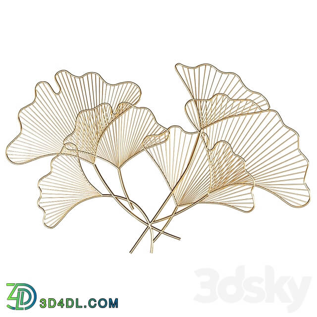 art. GM12080 WALL DECOR GINKGO METAL Other decorative objects 3D Models