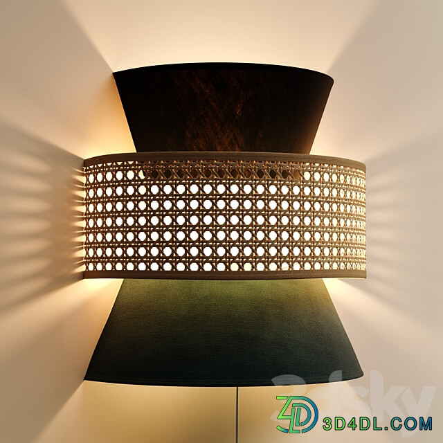Wicker rattan wall lamp DOLKIE