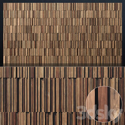 Panel rail line wood n1 Panel from long strips wood number 1 3D Models 