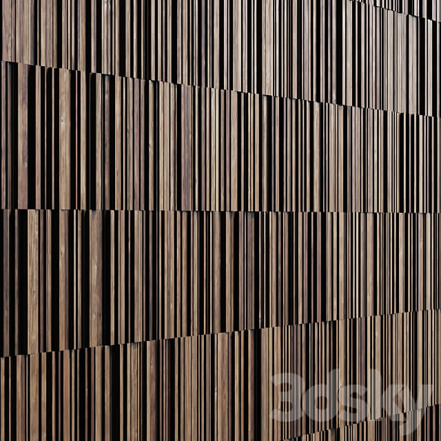 Panel rail line wood n1 Panel from long strips wood number 1 3D Models