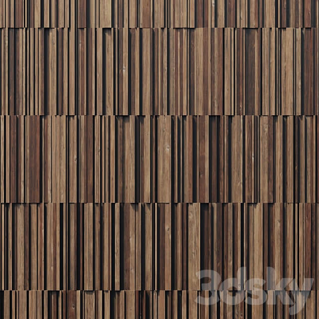 Panel rail line wood n1 Panel from long strips wood number 1 3D Models