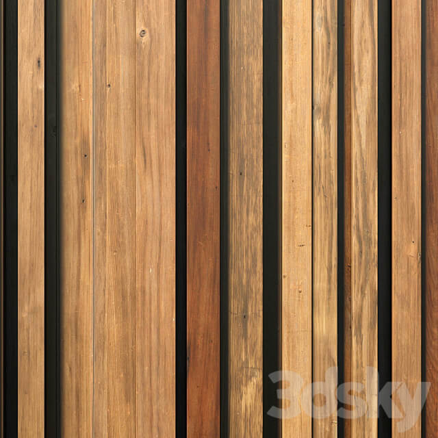 Panel rail line wood n1 Panel from long strips wood number 1 3D Models