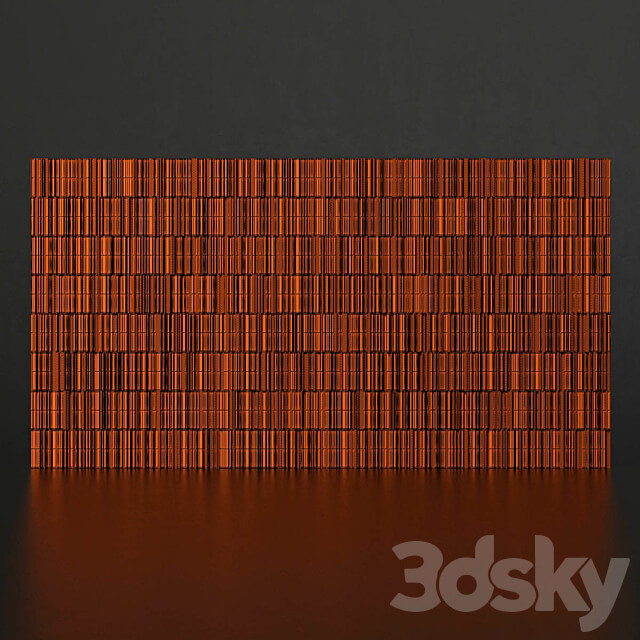 Panel rail line wood n1 Panel from long strips wood number 1 3D Models