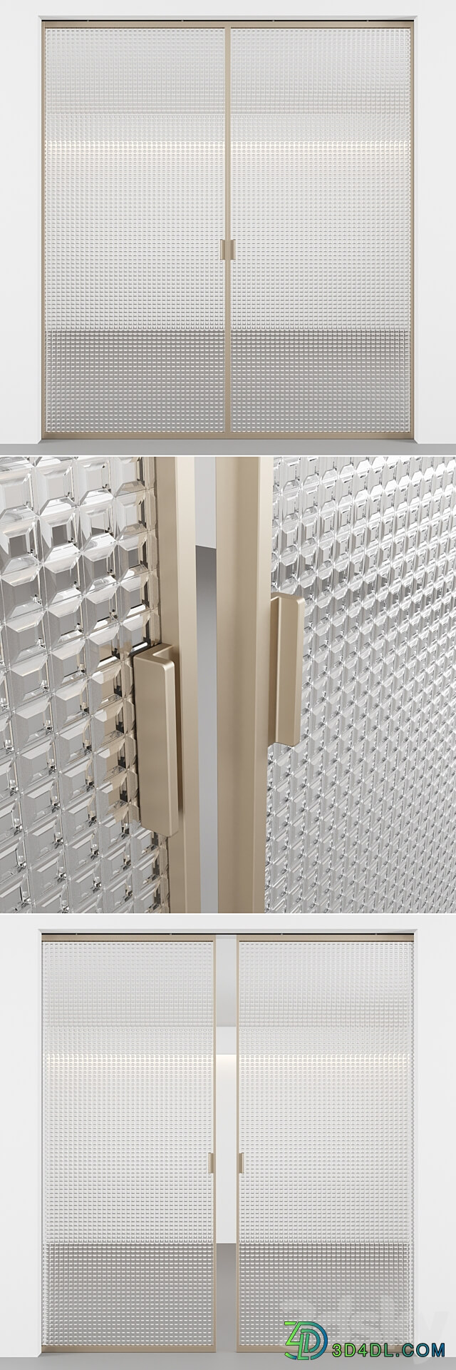 Embossed Glass Sliding Doors kit