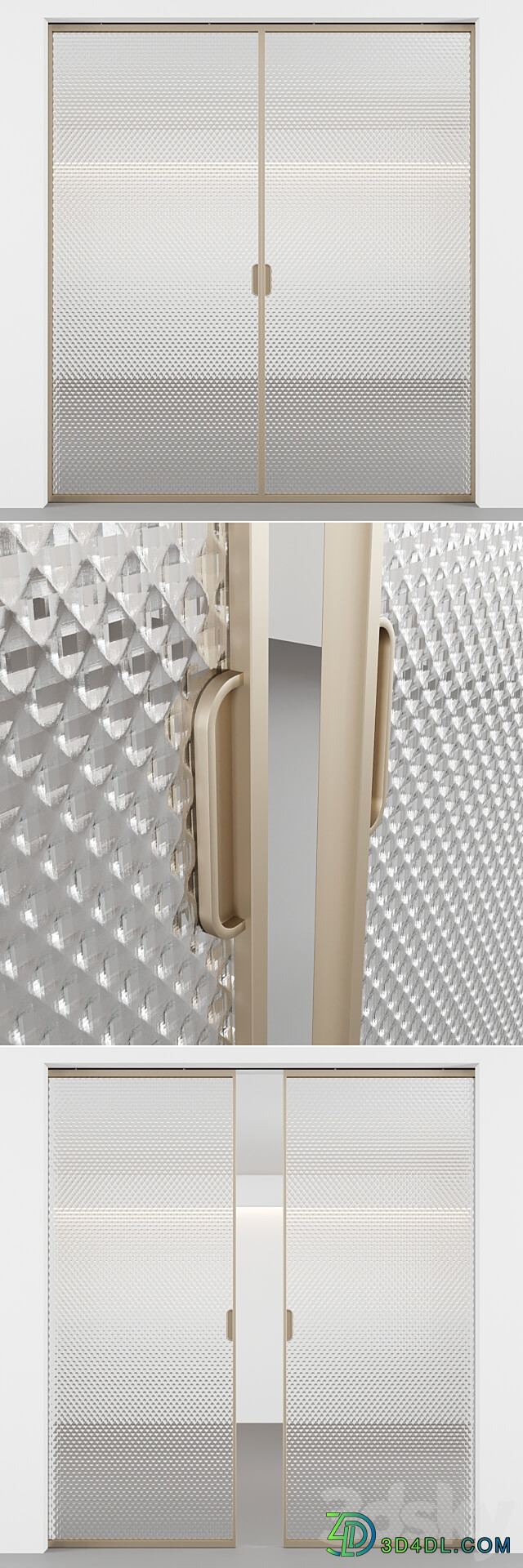 Embossed Glass Sliding Doors kit