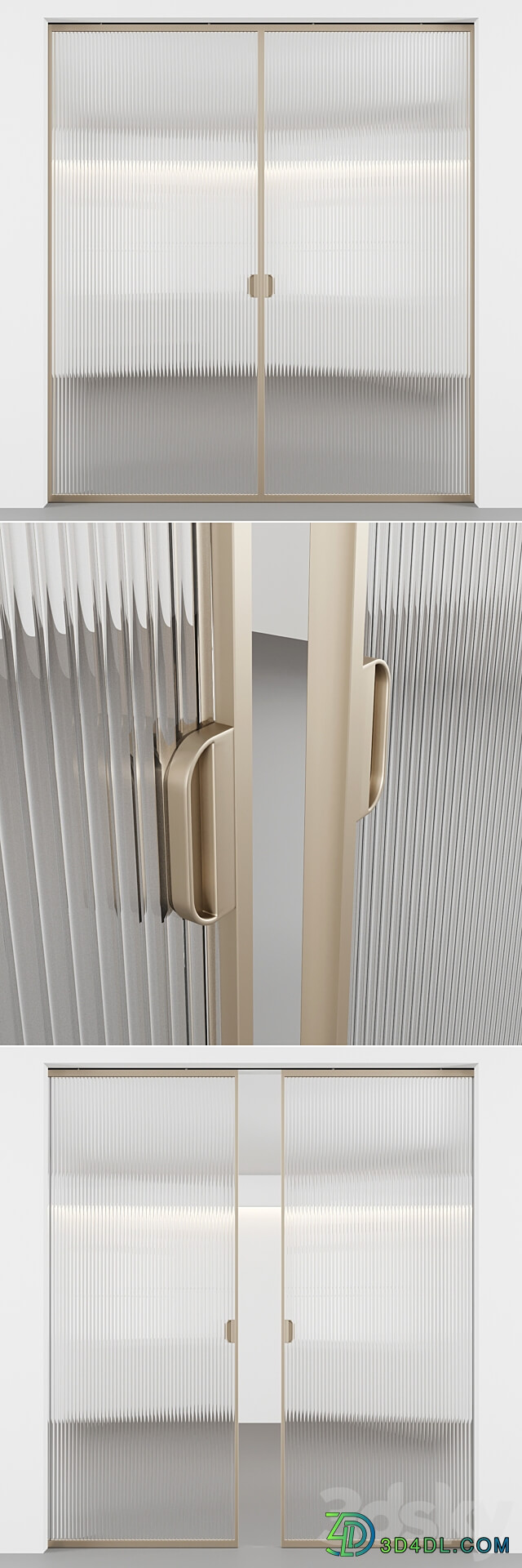Embossed Glass Sliding Doors kit