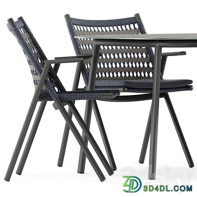 Table Chair Anatra armchair by Janus et Cie and Tosca table by Tribu