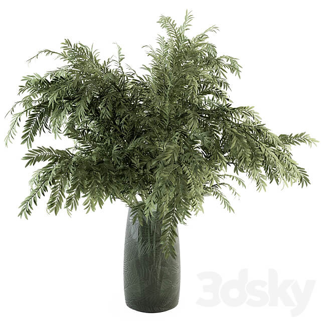 Green Branch in Glass vase 64