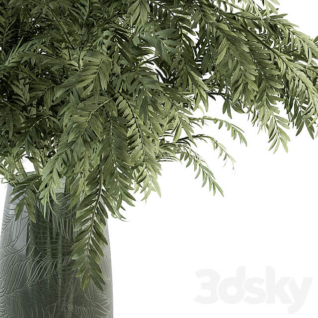 Green Branch in Glass vase 64