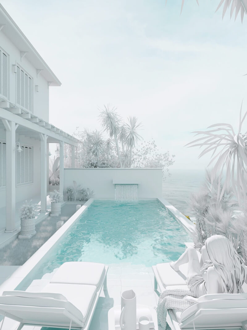 9567 3D Exterior Pool House Scene 3dsmax by Duong Chi Cuong