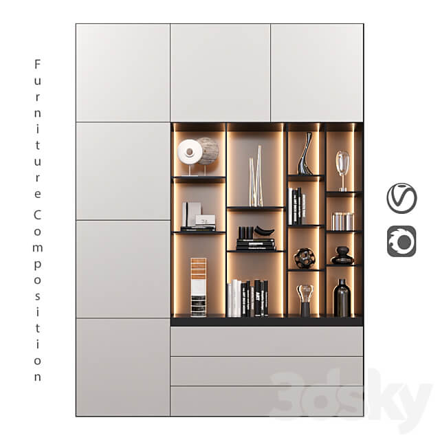 Wardrobe Display cabinets Furniture Composition 48
