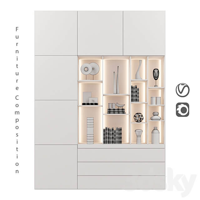 Wardrobe Display cabinets Furniture Composition 48