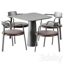 Table Chair Table POV 460 S80 by Ton and Chair Via Veneto by De Castelli 