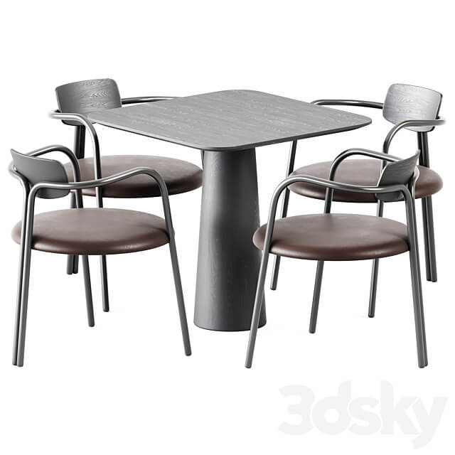 Table Chair Table POV 460 S80 by Ton and Chair Via Veneto by De Castelli