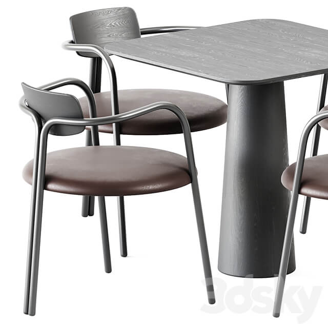 Table Chair Table POV 460 S80 by Ton and Chair Via Veneto by De Castelli
