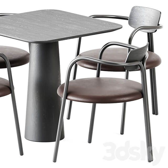 Table Chair Table POV 460 S80 by Ton and Chair Via Veneto by De Castelli