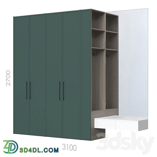 Wardrobe Display cabinets Wardrobes in the hallway 064.
