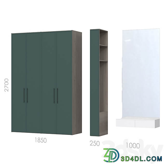 Wardrobe Display cabinets Wardrobes in the hallway 064.