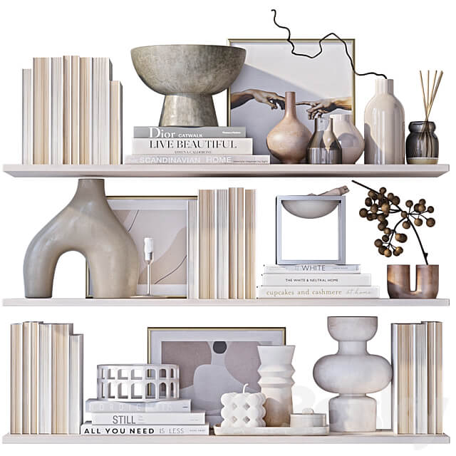 Shelves with decor