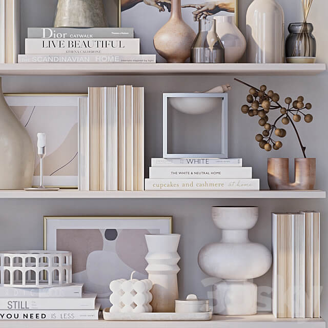 Shelves with decor