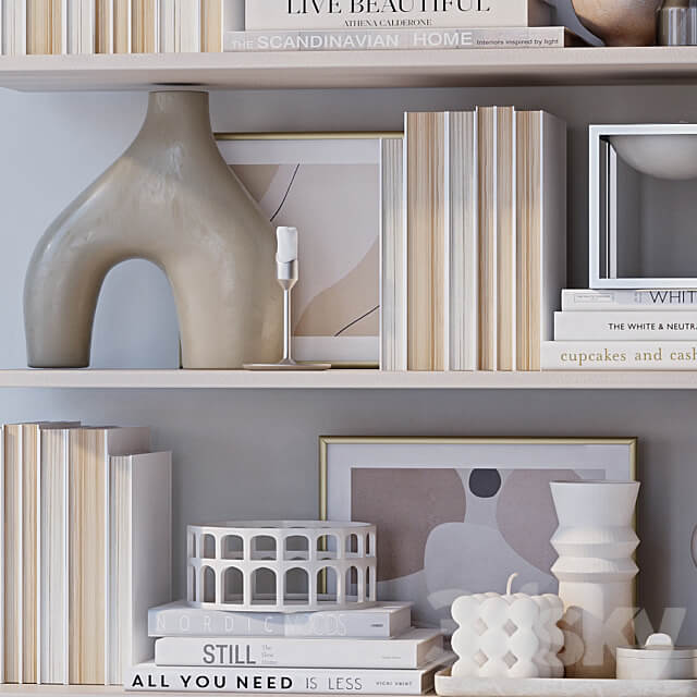 Shelves with decor