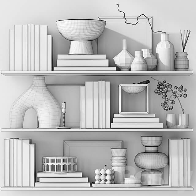 Shelves with decor