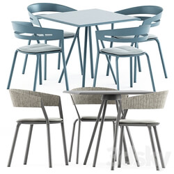 Table Chair Zebra Square table and Ria Dining armchair by Fast 