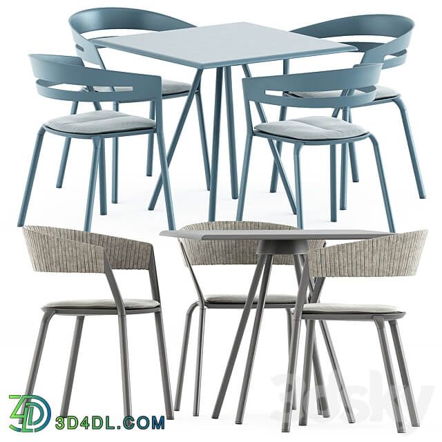 Table Chair Zebra Square table and Ria Dining armchair by Fast