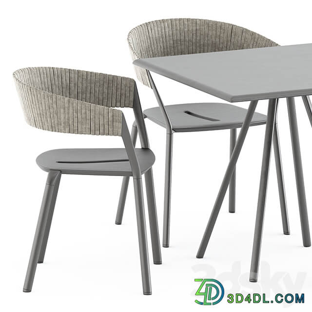 Table Chair Zebra Square table and Ria Dining armchair by Fast