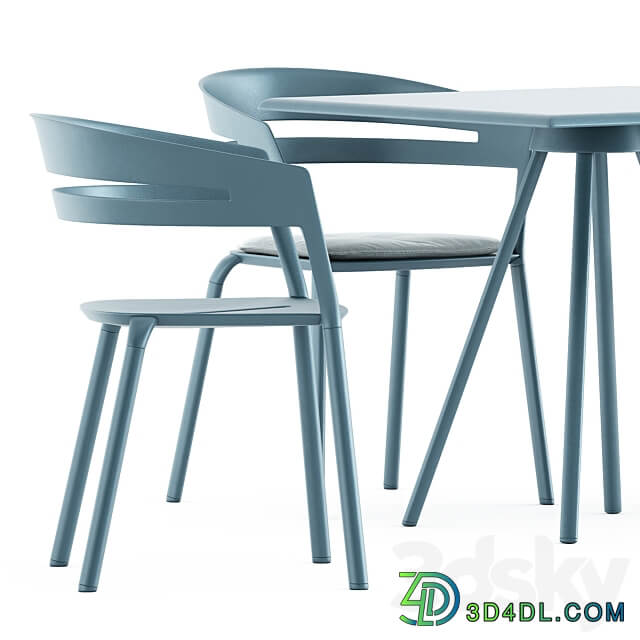 Table Chair Zebra Square table and Ria Dining armchair by Fast