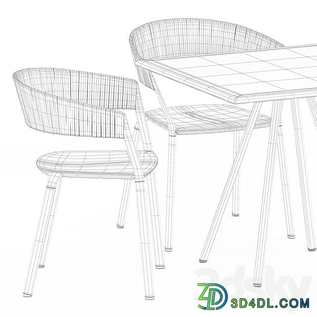 Table Chair Zebra Square table and Ria Dining armchair by Fast