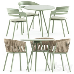 Table Chair Zebra Round table and Ria Dining armchair by Fast 